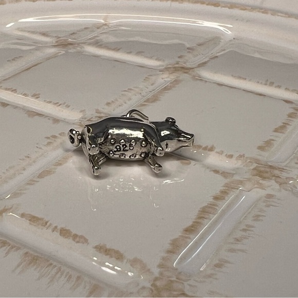 Sterling Silver Pig Charm Pendant 925 - Picture 6 of 6
